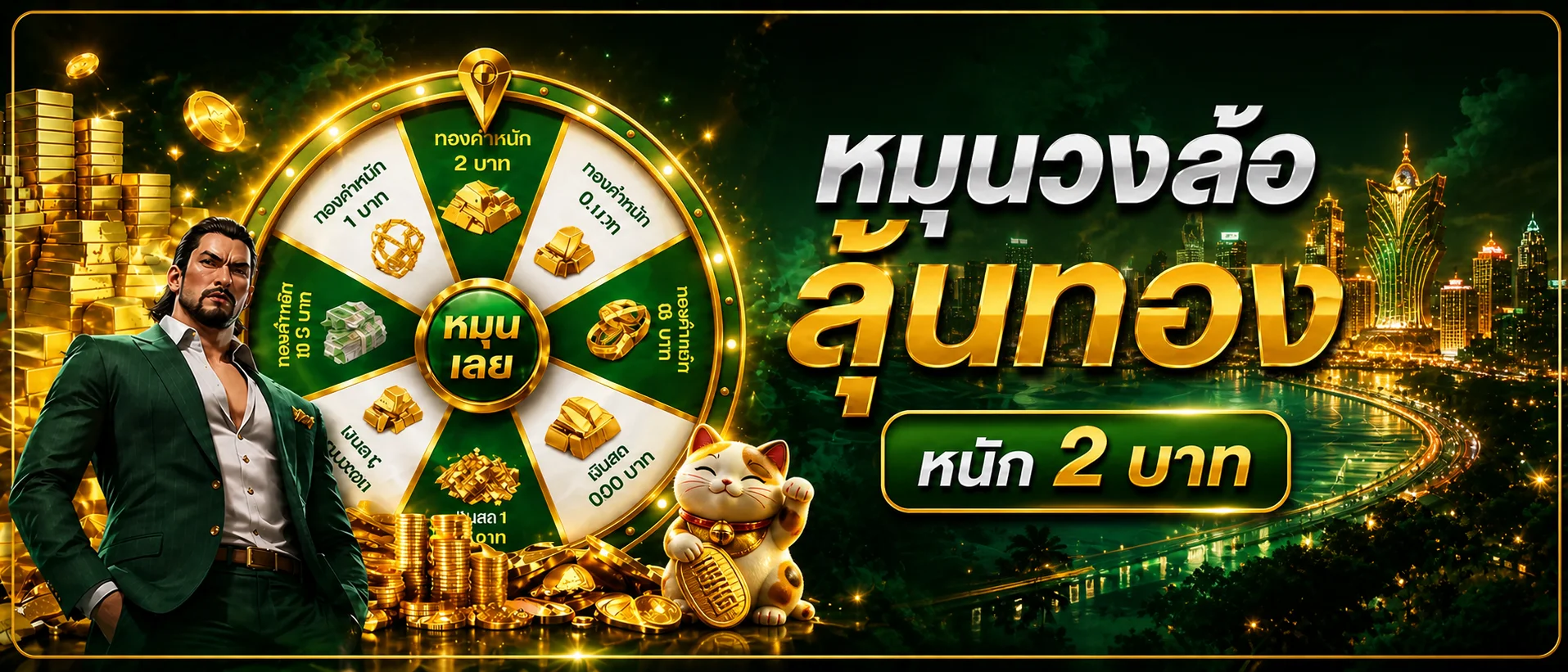 แบนเนอร์วงล้อและข้อมูลโปรโมชั่น MACAU556